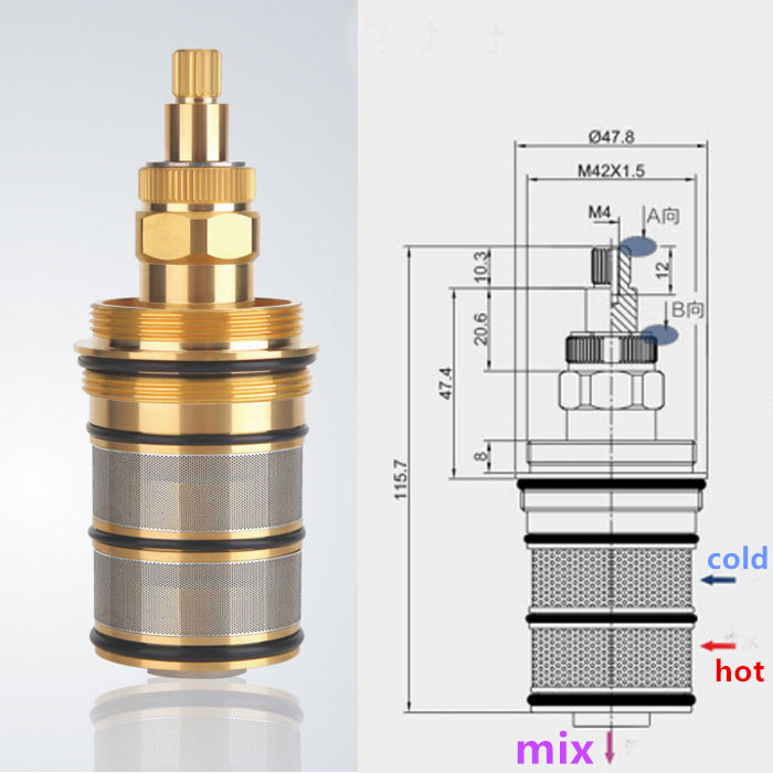 Shower Valve Cartridge - Cartouche thermostatique et poignée de bain-douche